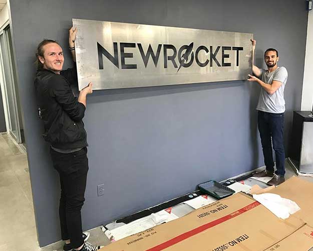 Brian helping me with the NewRocket sign